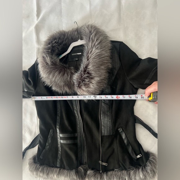Black Jacket with Faux Fur Trim - Picture 6 of 13